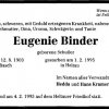 Schuller Eugenia 1903-1995 Todesanzeige